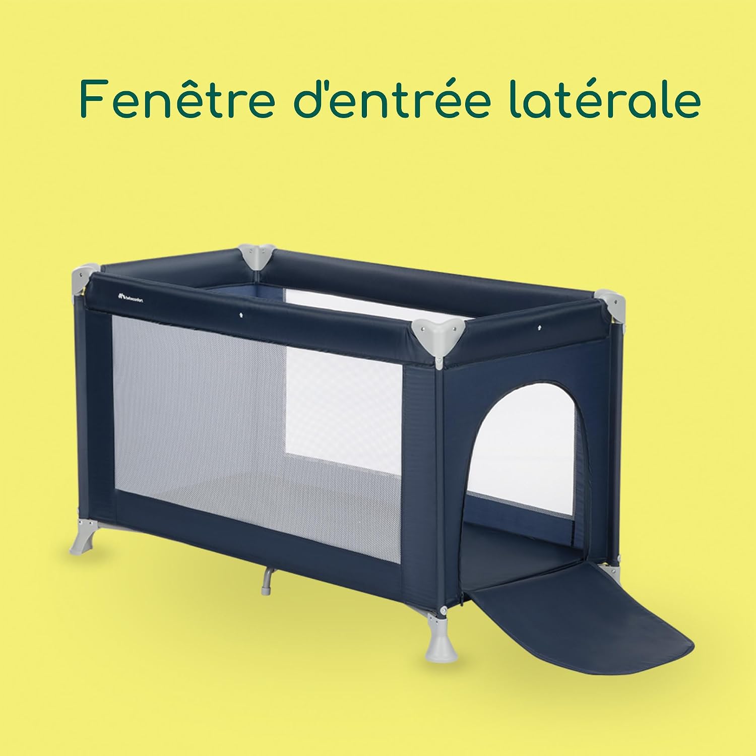 Detalle 2 de Bebeconfort Sweet Dreams – Lit parapluie bébé 0–3 ans (0–15 kg), ouverture latérale, matelas grand format, pliable, navy blue