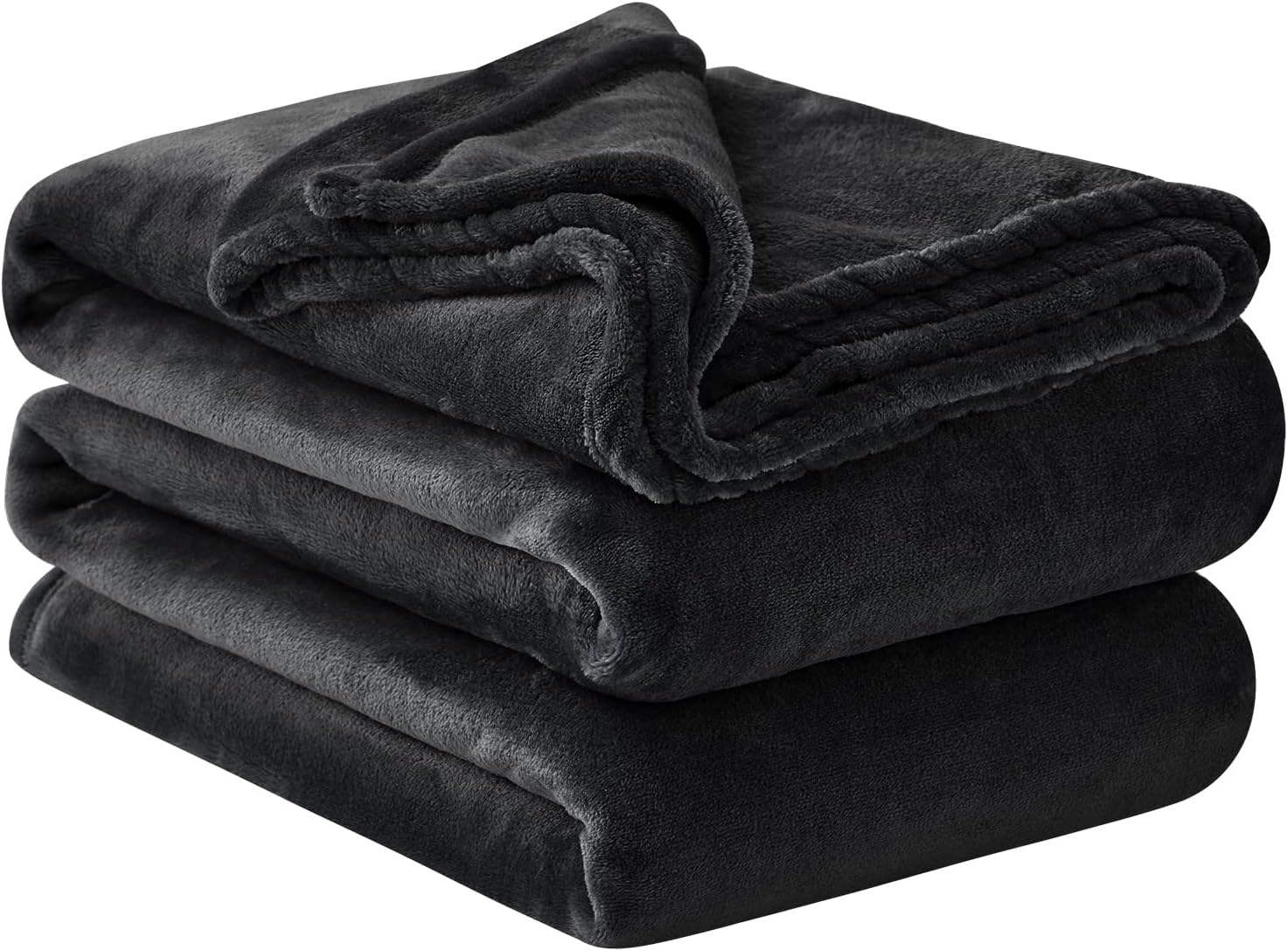 Detalle de Aisbo Fleece Throw Blanket Black, Super King 230x270cm – 260GSM soft, warm and versatile