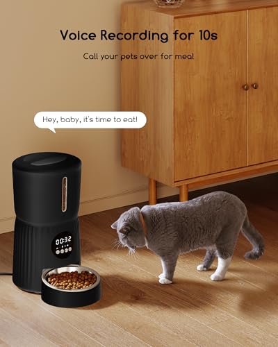 Detalle de Faroro Comedero Automático 4L para Gatos y Perros Medianos | Dispensador con 6 comidas diarias, control de porciones y voz de 10 segundos