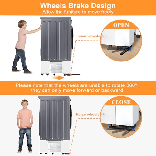 Thumbnail 3 de NIUXX Soporte universal para lavadora con cajón y ruedas, antivibración ajustable 42-69 cm y freno (hasta 400 kg)