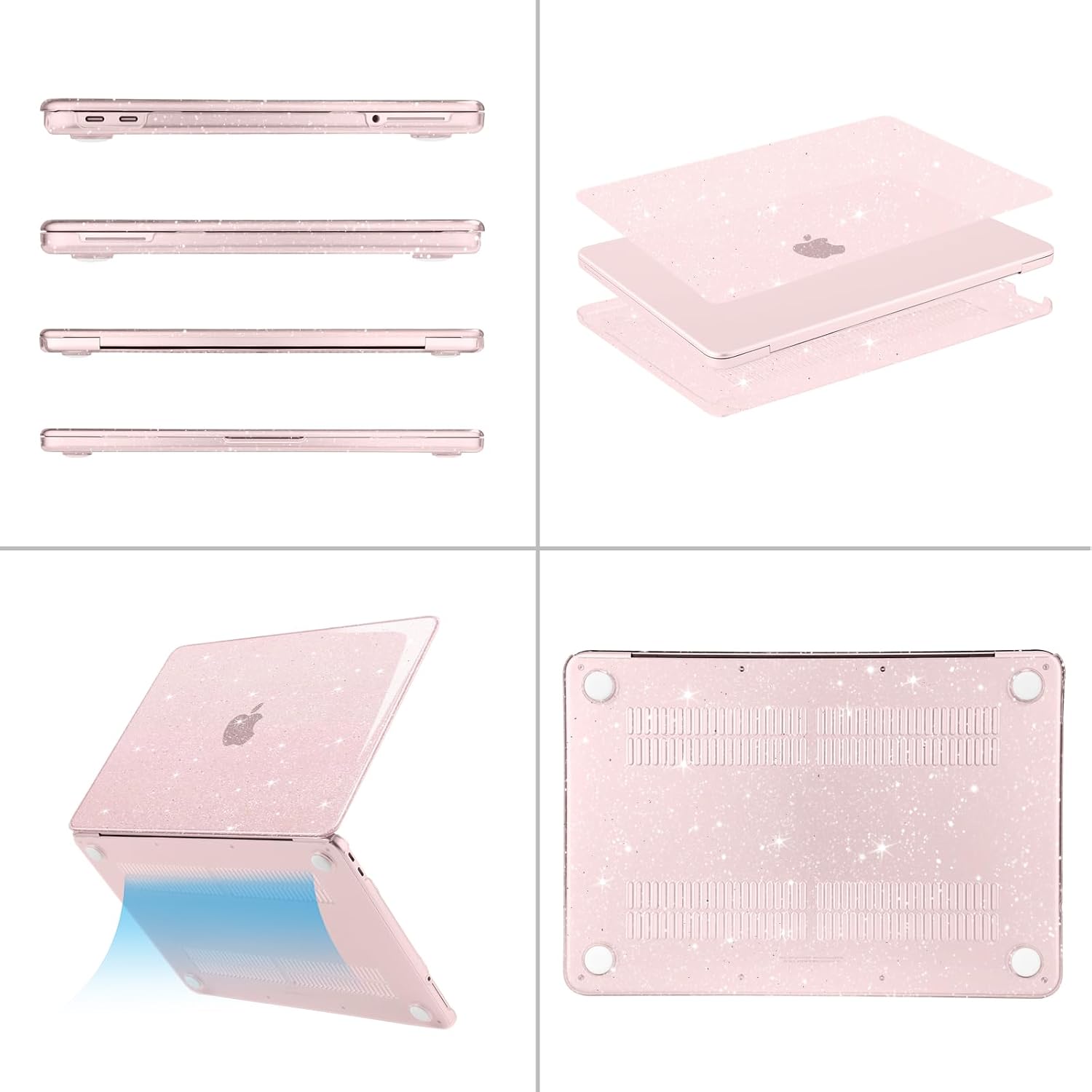 Thumbnail 4 de MOSISO Custodia Glitter per MacBook Neo 13" (A3404, 2026) con Chip A18 Pro – Rosa Pastello