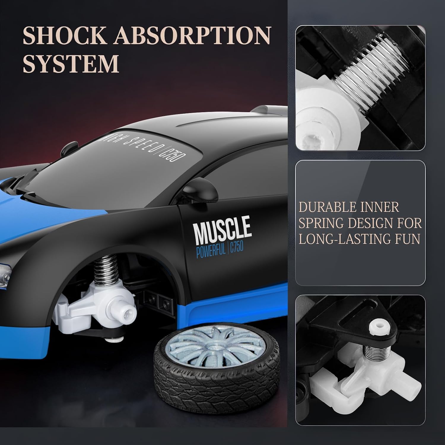 Detalle de Desdoni RC Drift Car 1:24 4WD Remote Control Car with 2.4GHz and LED Lights
