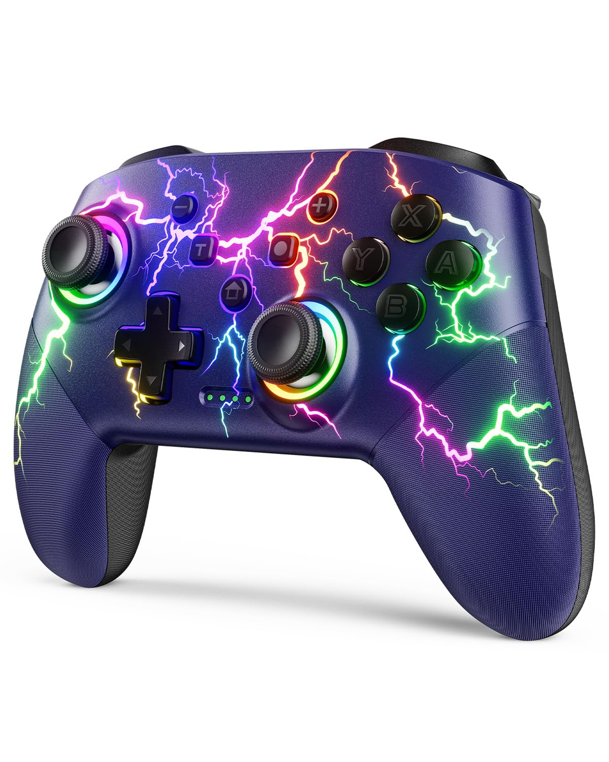 Detalle de VOYEE Switch Controller: Kabelloser Pro Controller mit 1000 mAh Akku, RGB Blitz, Zwei Paarungsarten und Wake-Up-Funktion