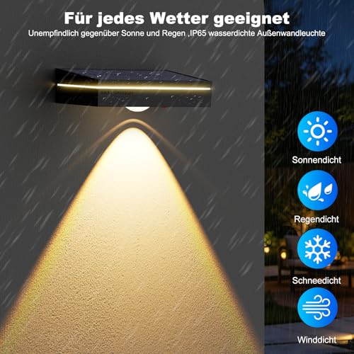 Detalle de Giliwosy Luci Solari da Esterno (4 Pezzi) per Giardino con 3 Temperature di Colore, IP65, LED per Recinzione, Scale, Terrazzo e Balcone