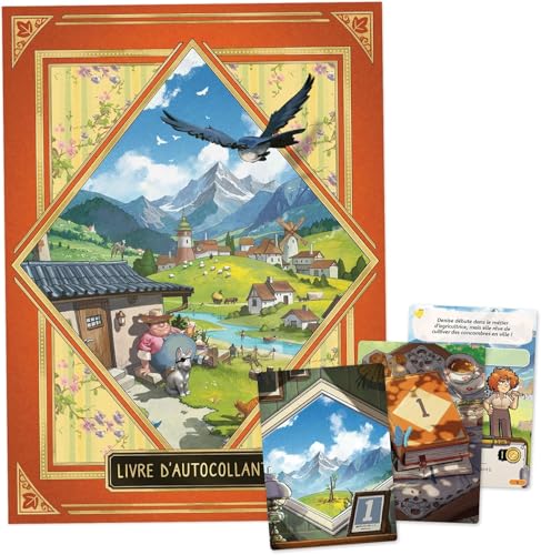 Detalle de Asmodee Cozy Stickerville - Unexpected Games: une aventure coopérative familiale à rebondissement