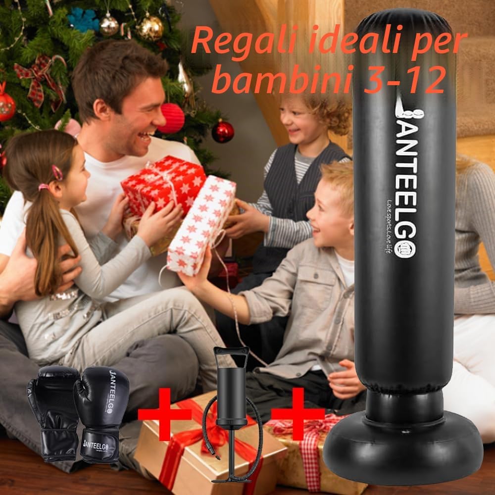 Thumbnail 6 de Sacco da Boxe da Terra JanTeelGO 150 cm con Guantoni per Bambini (3–12 anni)