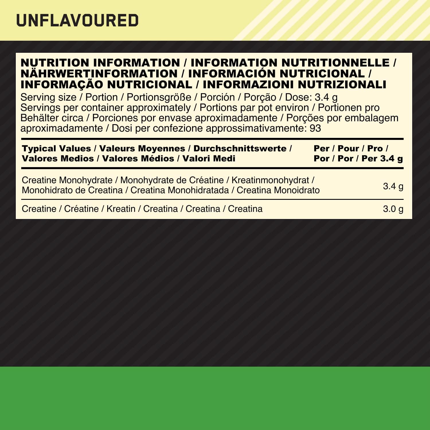 Detalle de Optimum Nutrition Creatina Monoidrata Micronizzata in Polvere 317 g – 93 Porzioni, 100% Pura, Senza Aroma