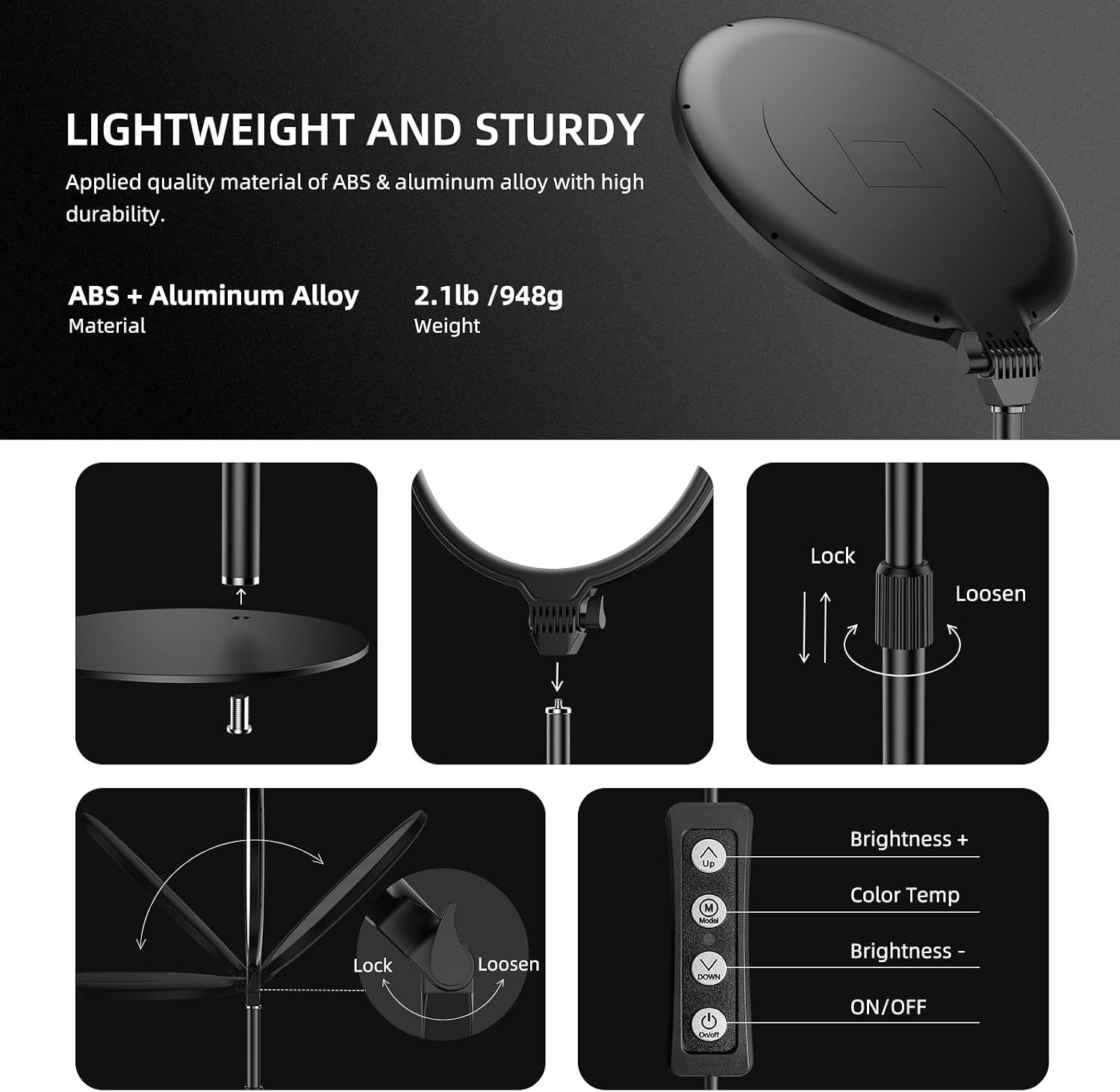 Thumbnail 5 de Anautin 10.5in Ring Light for Webcam