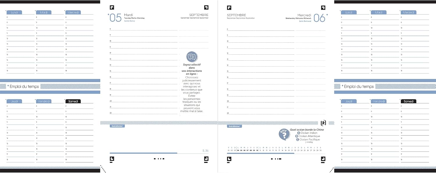 Detalle de Agenda Oxford School 15x21 cm – 1 jour par page, 352 pages, Aqua