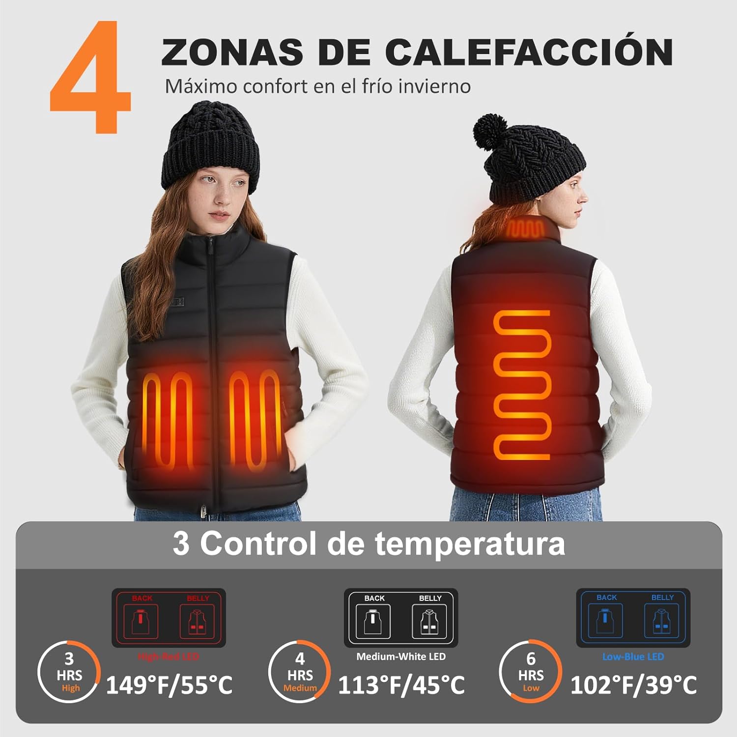 Detalle 2 de seenlast chaleco calefactable mujer