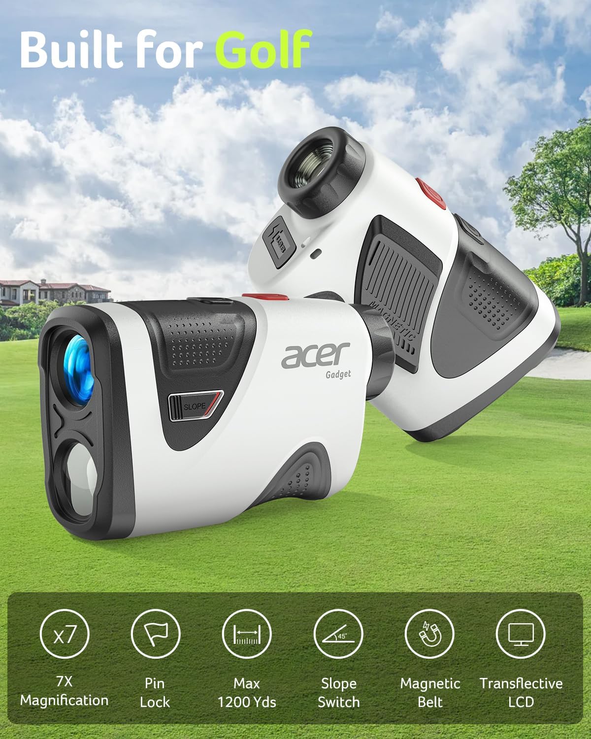 Thumbnail 3 de Acer Pro Golf Rangefinder with Slope Switch and Pin Lock: 1200-Yard Laser Precision