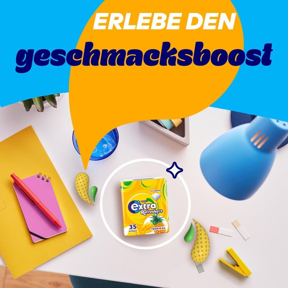 Thumbnail 6 de Extra Refreshers zuckerfreier Tropical Kaugummi – Großpackung (6 x 35 Dragees)