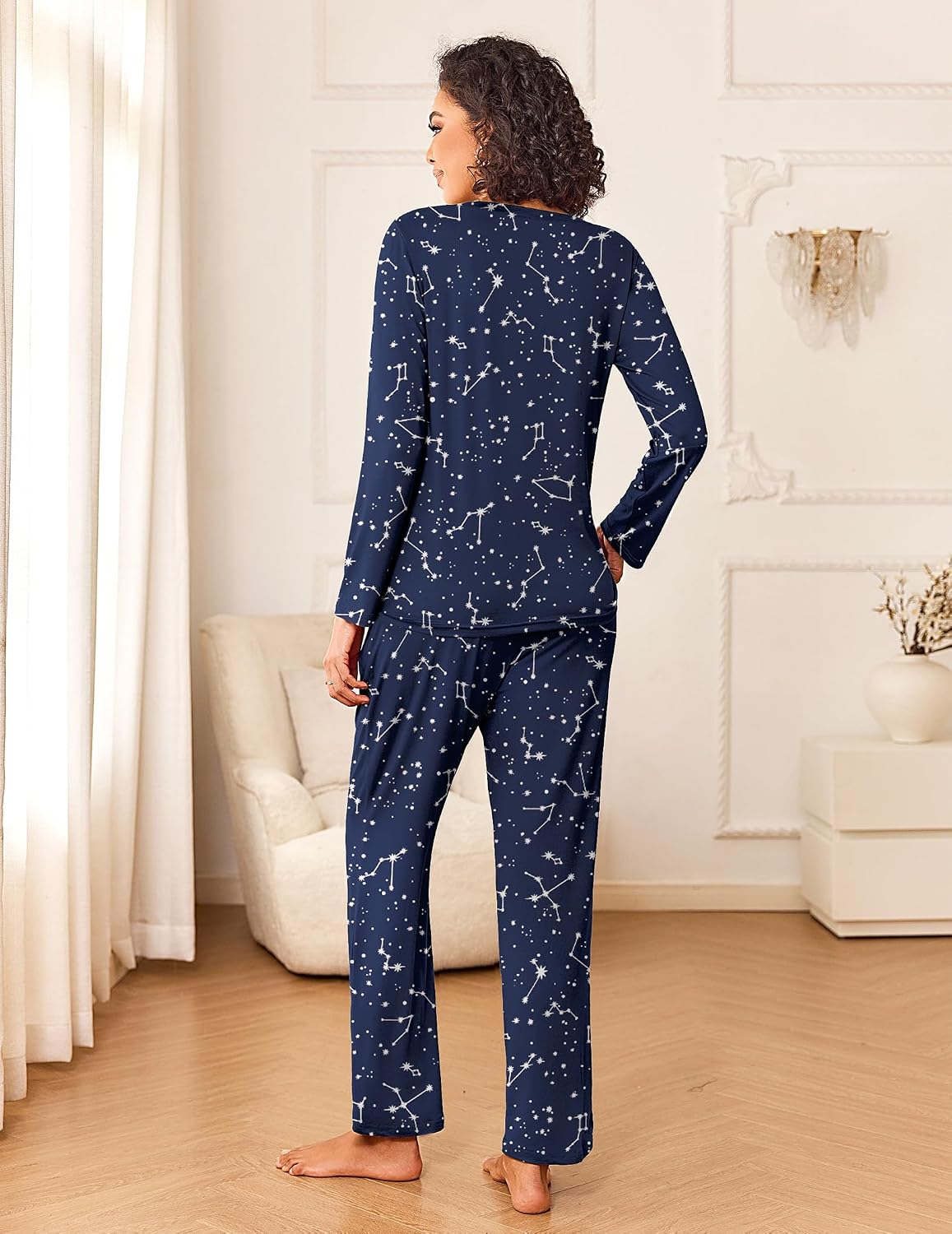 Detalle 2 de Ekouaer Women's Pajama Set in Knit Fabric