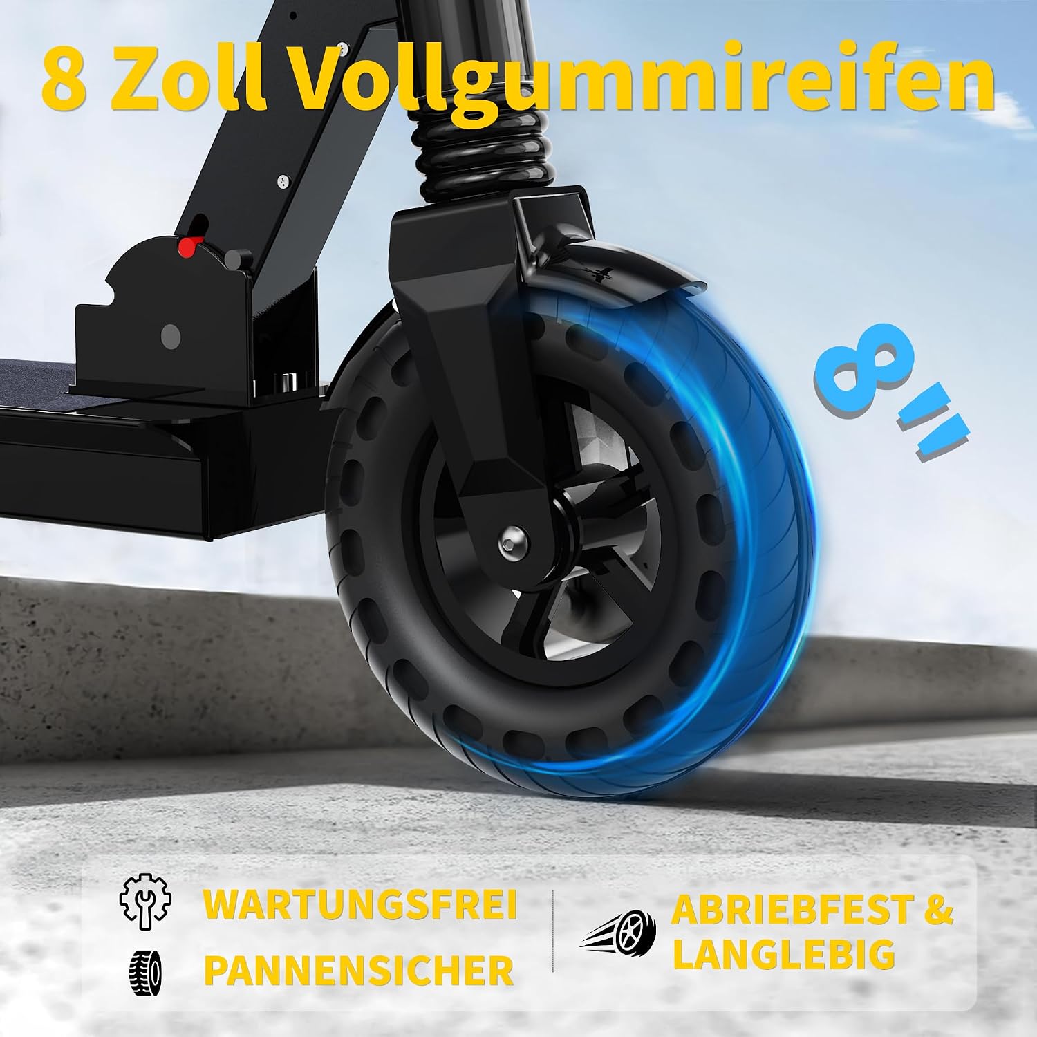 Detalle de QnQ E Scooter 2026 – 8 Zoll faltbarer Elektroroller mit 500 W für Jugendliche