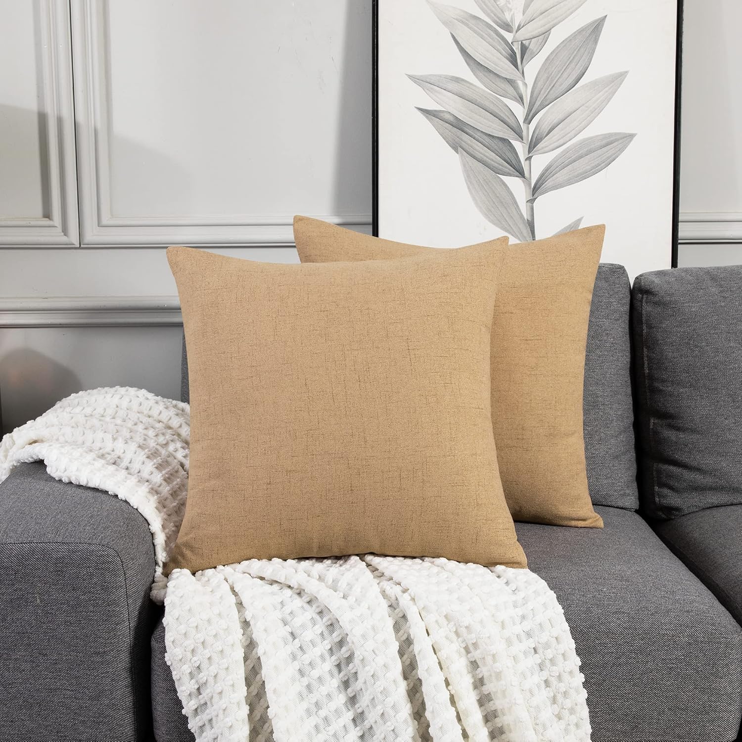 Thumbnail 5 de Deconovo lot de 2 housses de coussin rose pâle 65x65 cm (fermeture invisible)