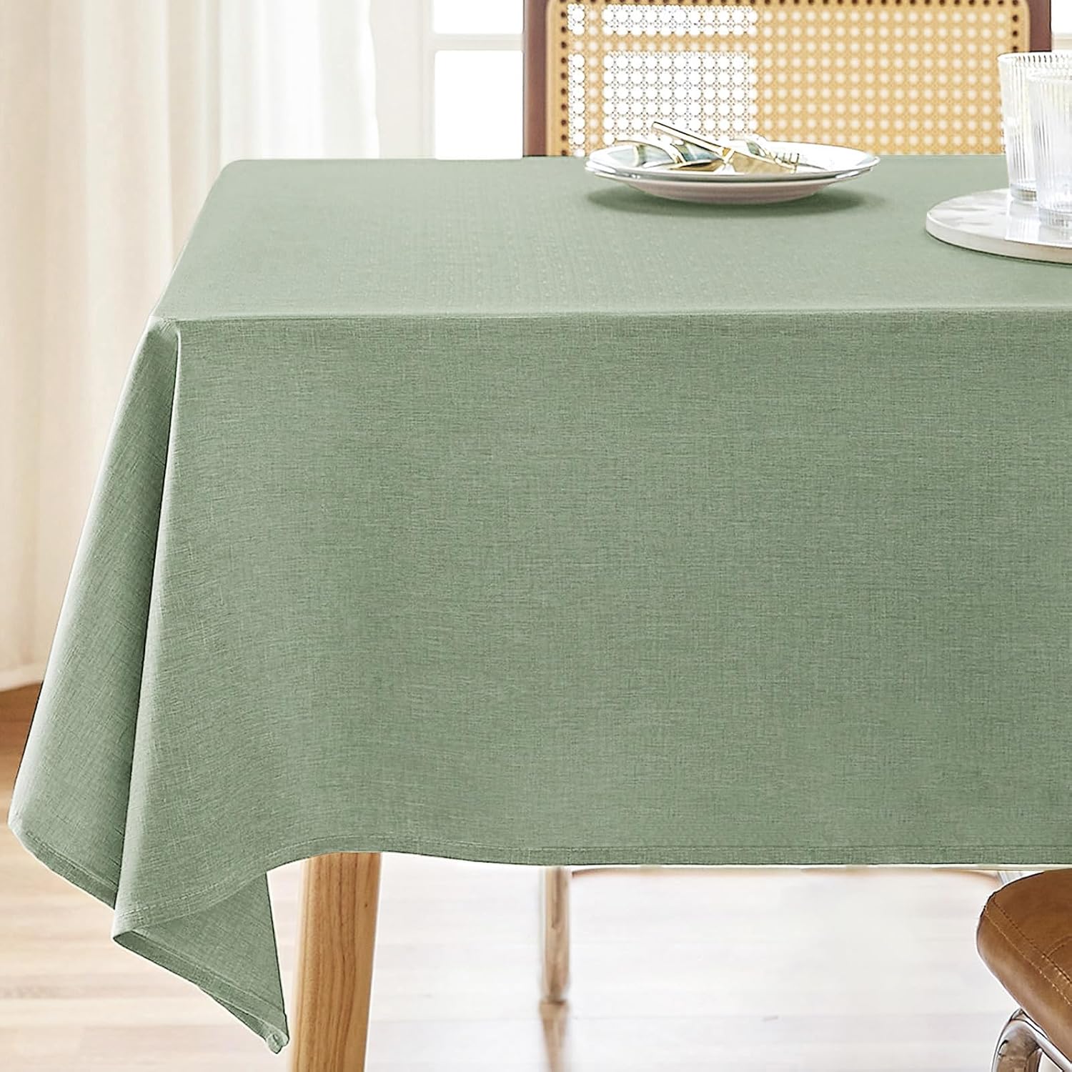 Detalle de AUSSPVOCT Textured Tablecloth, 52 x 70 Inches