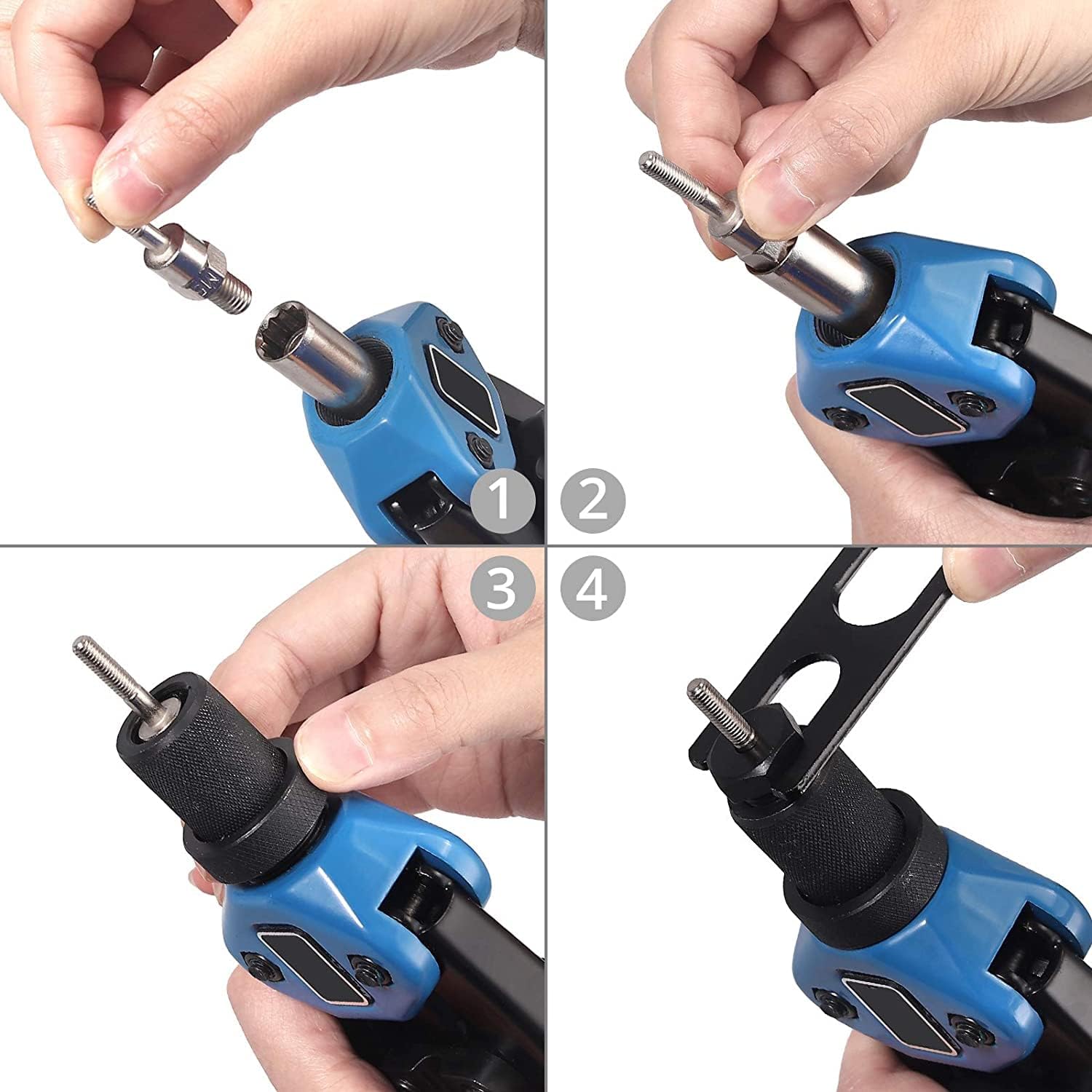 Thumbnail 2 de LSHK 13” Hand Rivet Nut Gun: 7 Mandrels & 110 Rivet Nuts for DIY & Home Maintenance