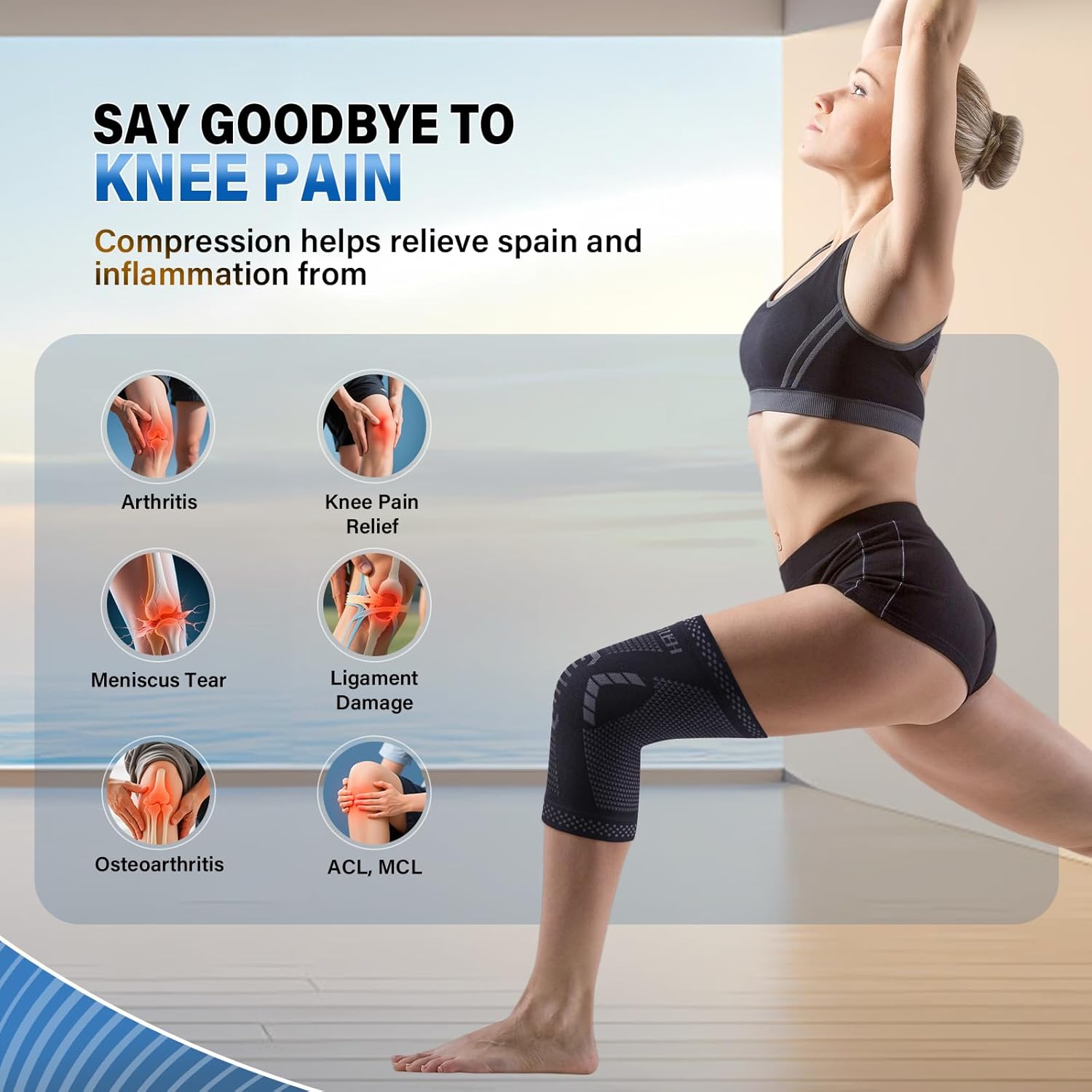 Detalle de Lexniush Knee Support M - compression sleeve