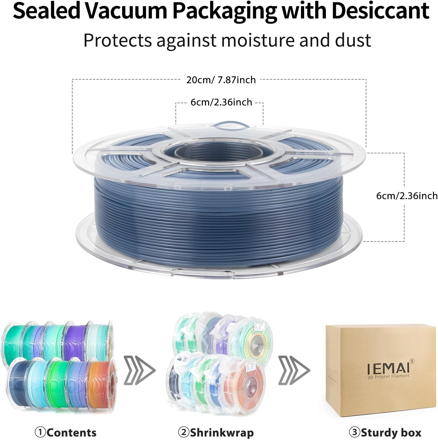 Thumbnail 6 de IEMAI PETG Filament 1.75mm 10kg – Gradient Translucent PETG for 3D Printing