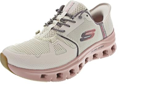 Detalle de Skechers Damen Glide-Step Pro Slip-In Sneaker – Taupe Mesh/Multi Trim, 39.5 EU