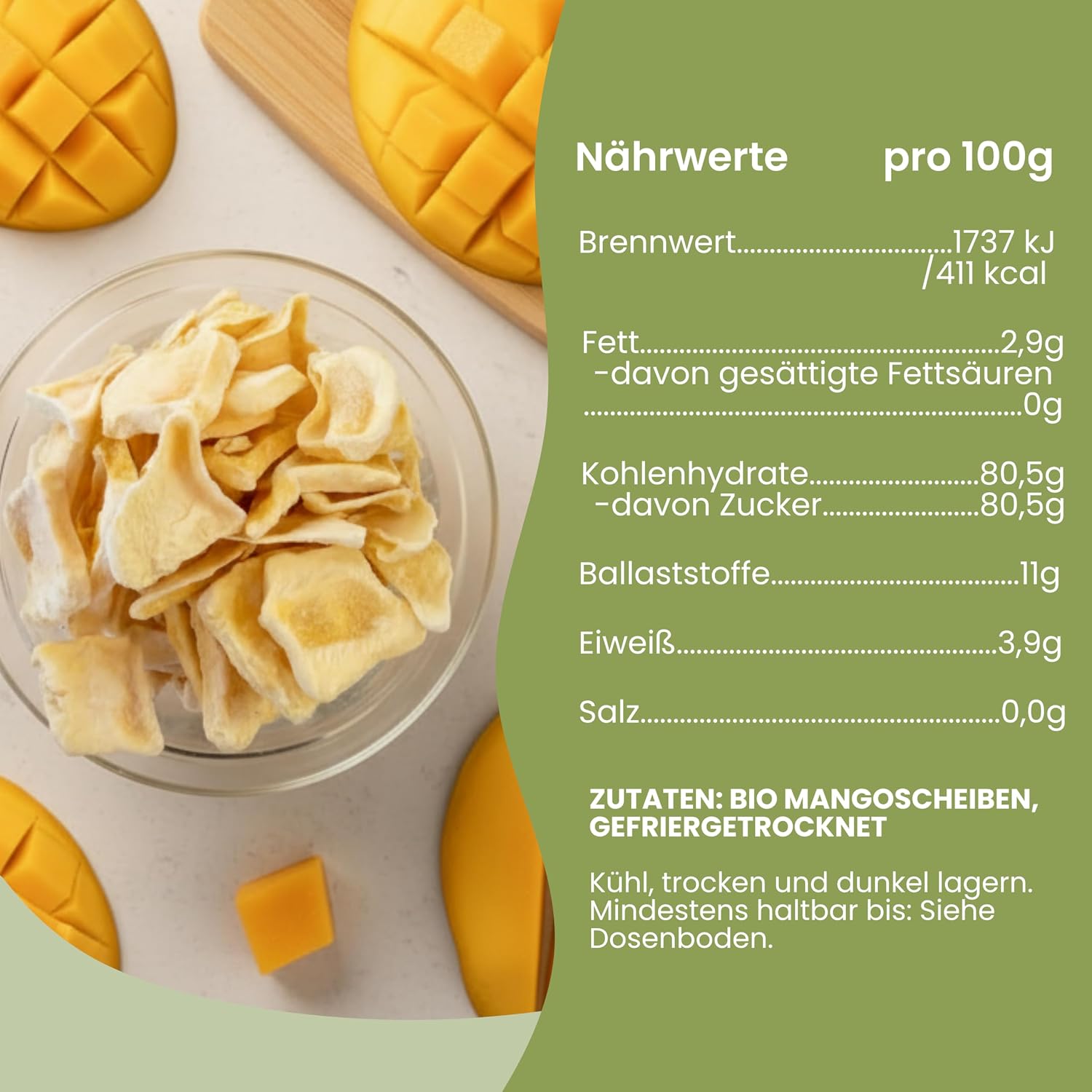 Detalle 2 de BREKKY Gefriergetrocknete Mango BIO