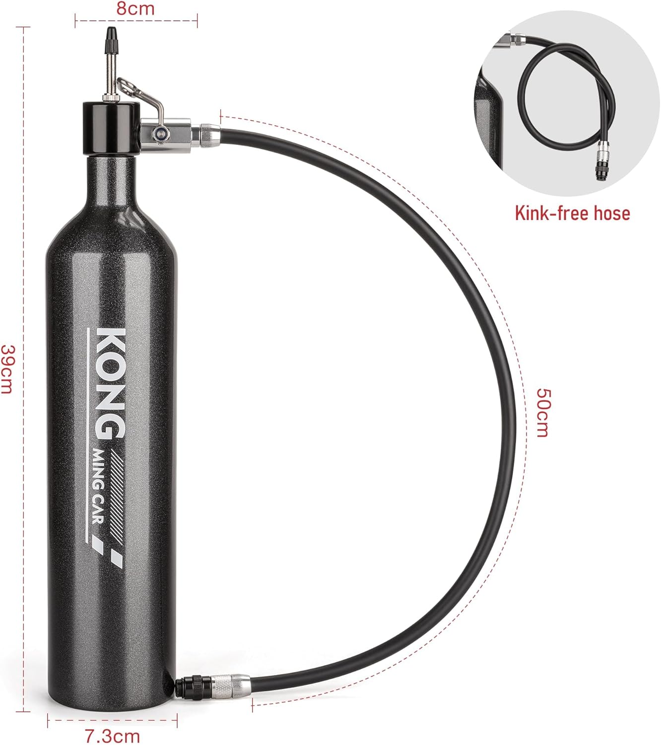 Thumbnail 2 de KONG MING CAR Booster Tubeless 1,1 L pour pneus sans chambre – gonfleur stationnaire ou mobile jusqu’à 160 PSI