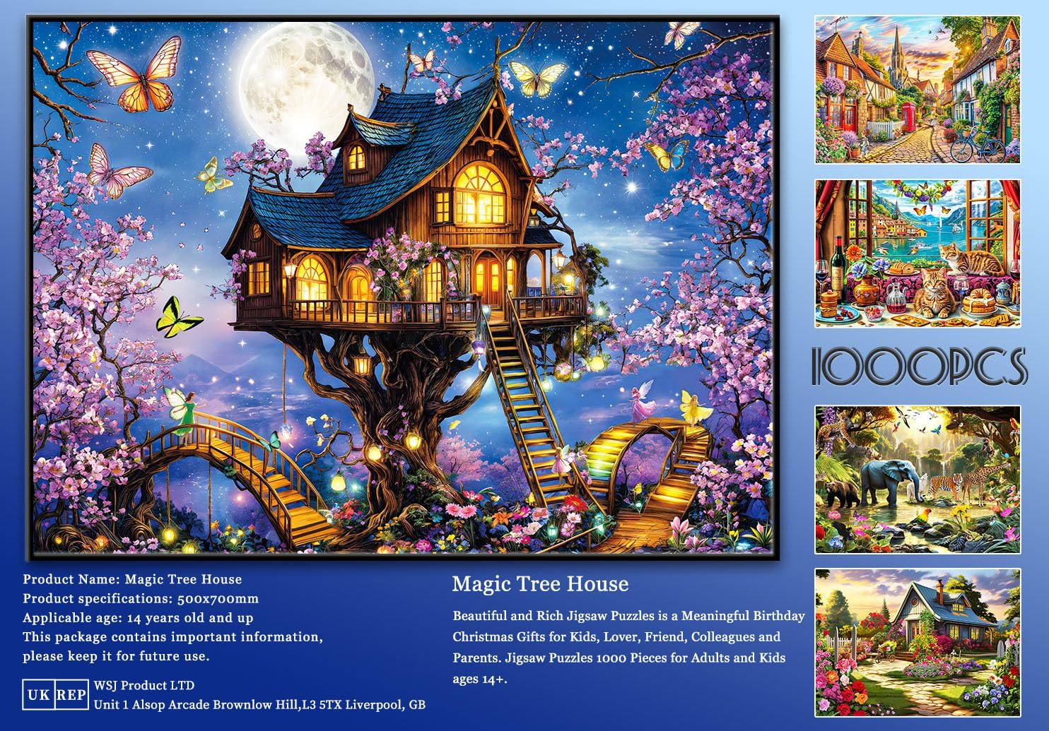 Thumbnail 6 de 1000 piece jigsaw puzzle 70cm tree house