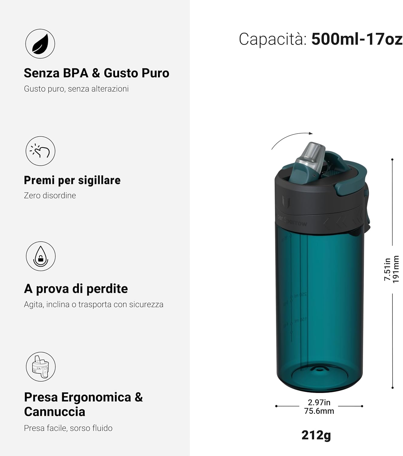 Thumbnail 2 de Sparrow Borraccia TouchFlow borraccia sportiva
