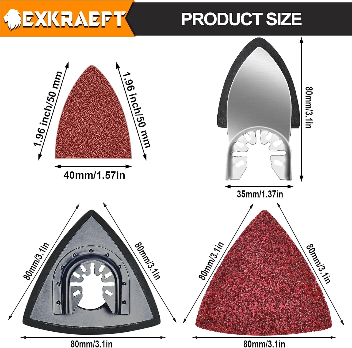 Thumbnail 3 de 204 Pcs Multi Tool Sanding Pad Kit – Quick Change, Wide Grit Range and Universal Fit