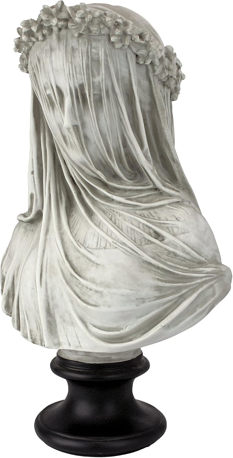 Detalle de Design Toscano NG31524 – zawoalowane popiersie panny młodej z żywicy, 35,5 cm