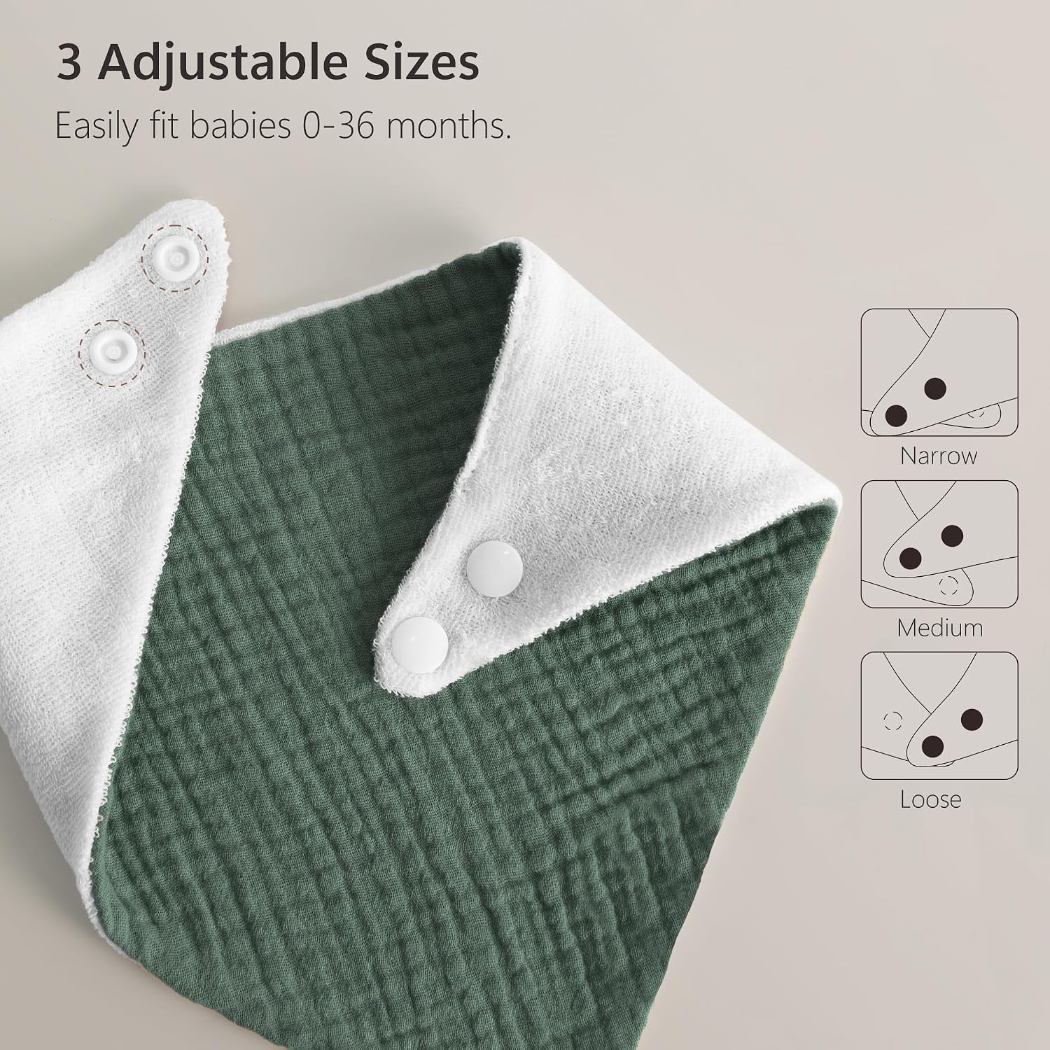 Detalle de Bearmoss Muslin Baby Dribble Bibs 8 Pack