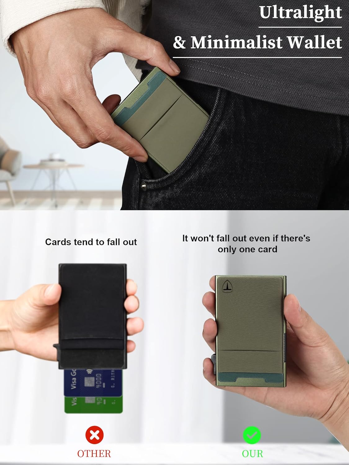 Thumbnail 2 de TOYFID Slim Wallet for Men with Pop-Up Card Access and RFID Blocking