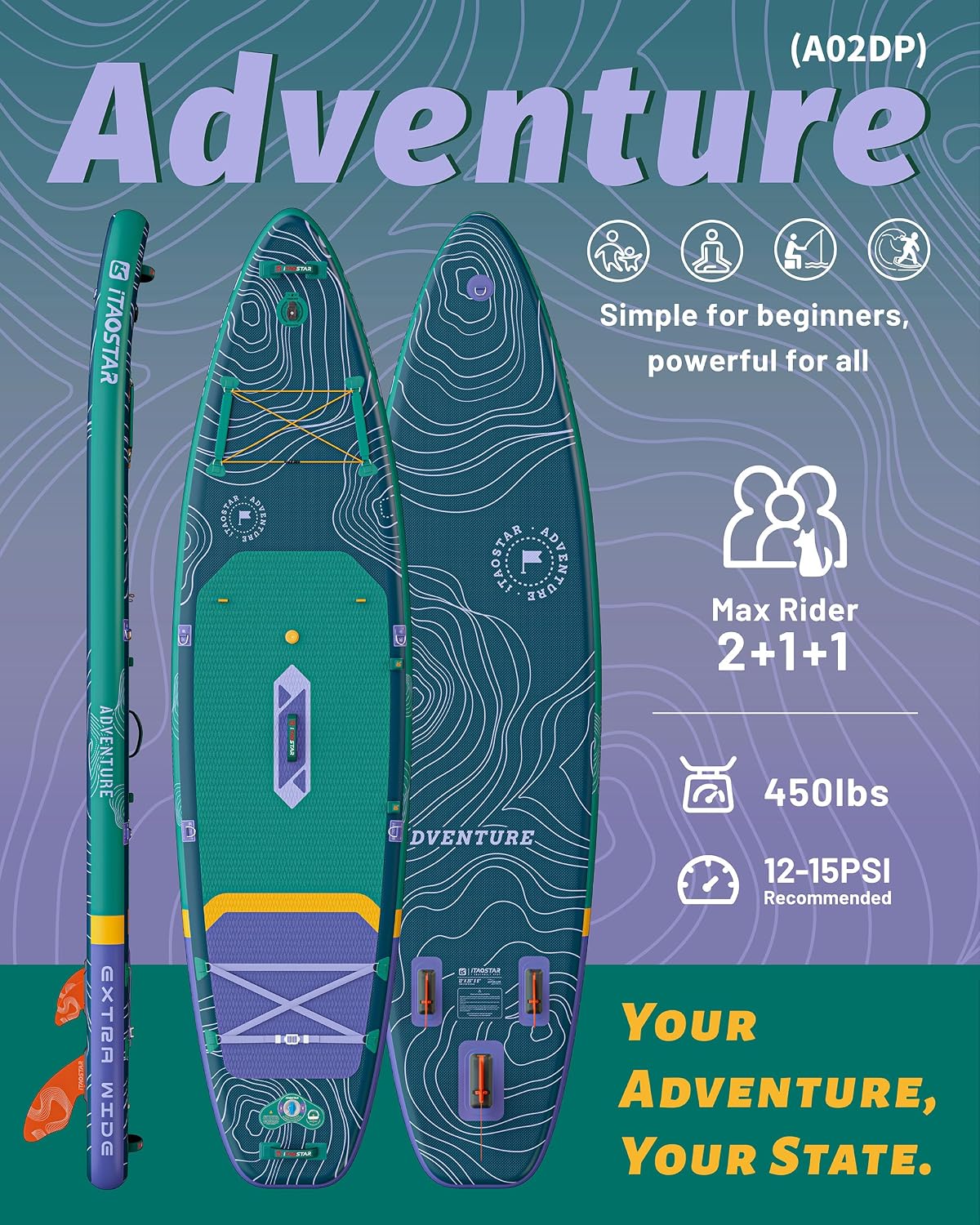 Detalle 2 de iTAOSTAR Adventure 12'×35" SUP Board 🚣