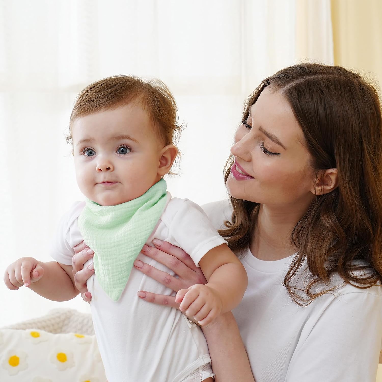 Detalle 2 de Kewlife Gift Lätzchen Baby Musselin Dreieckstuch – verstellbares Halstuch, 8er Set