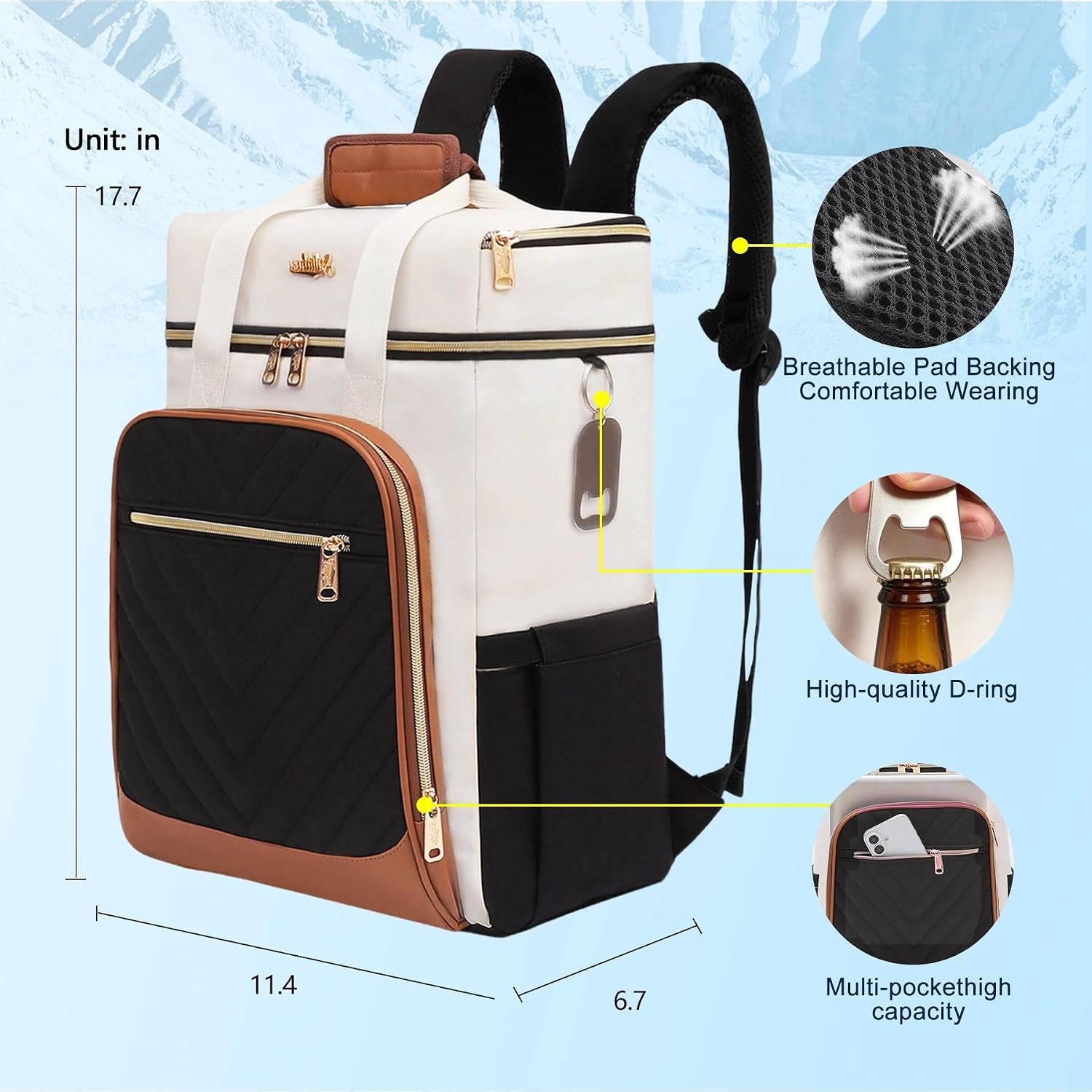 Detalle 2 de Backpack Cooler with PEVA Liner