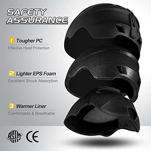 Detalle 2 de Odoland Kit casco da sci regolabile con occhiali UV400