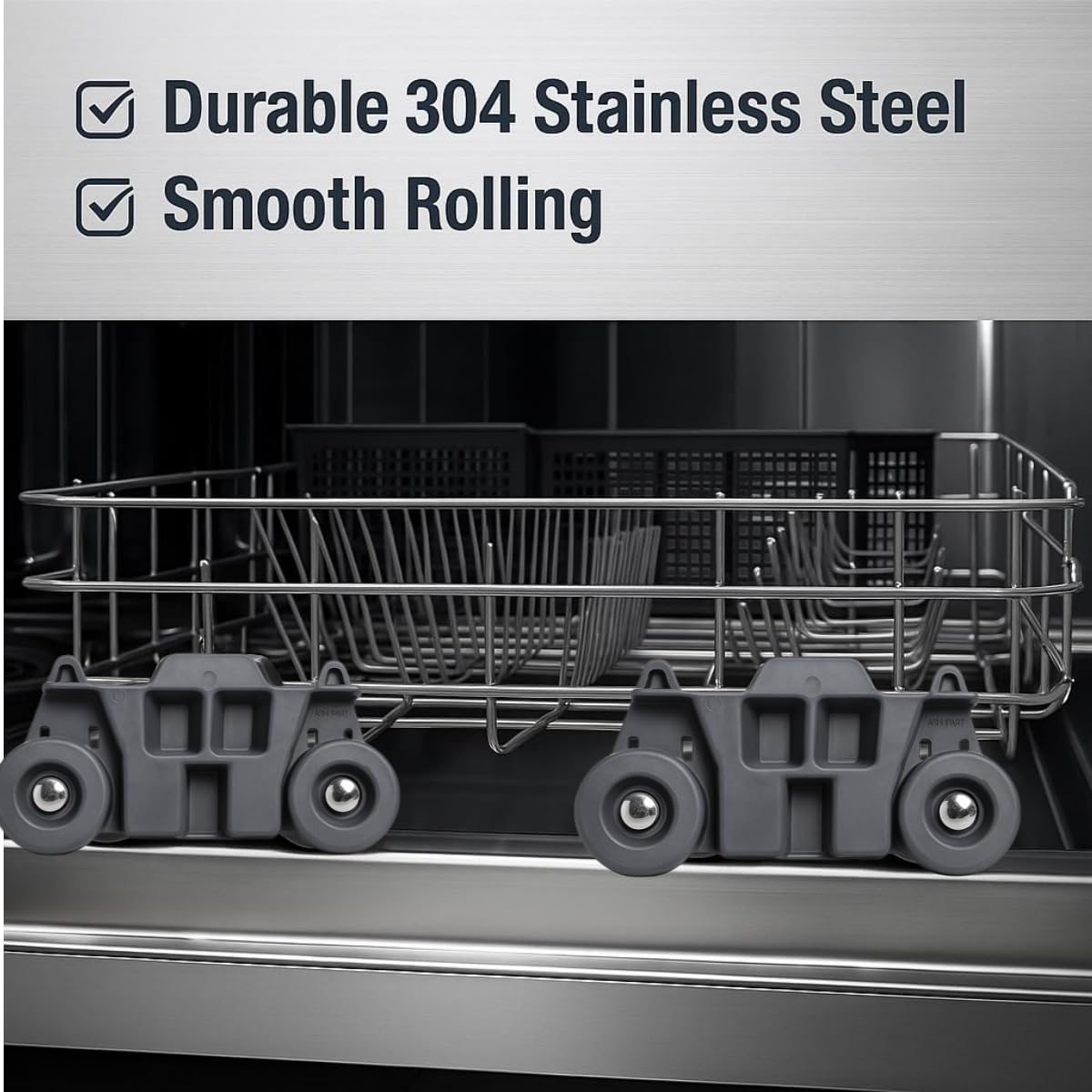 Thumbnail 6 de DanYee W10195416V Dishwasher Lower Rack Wheels, 4-Pack Steel