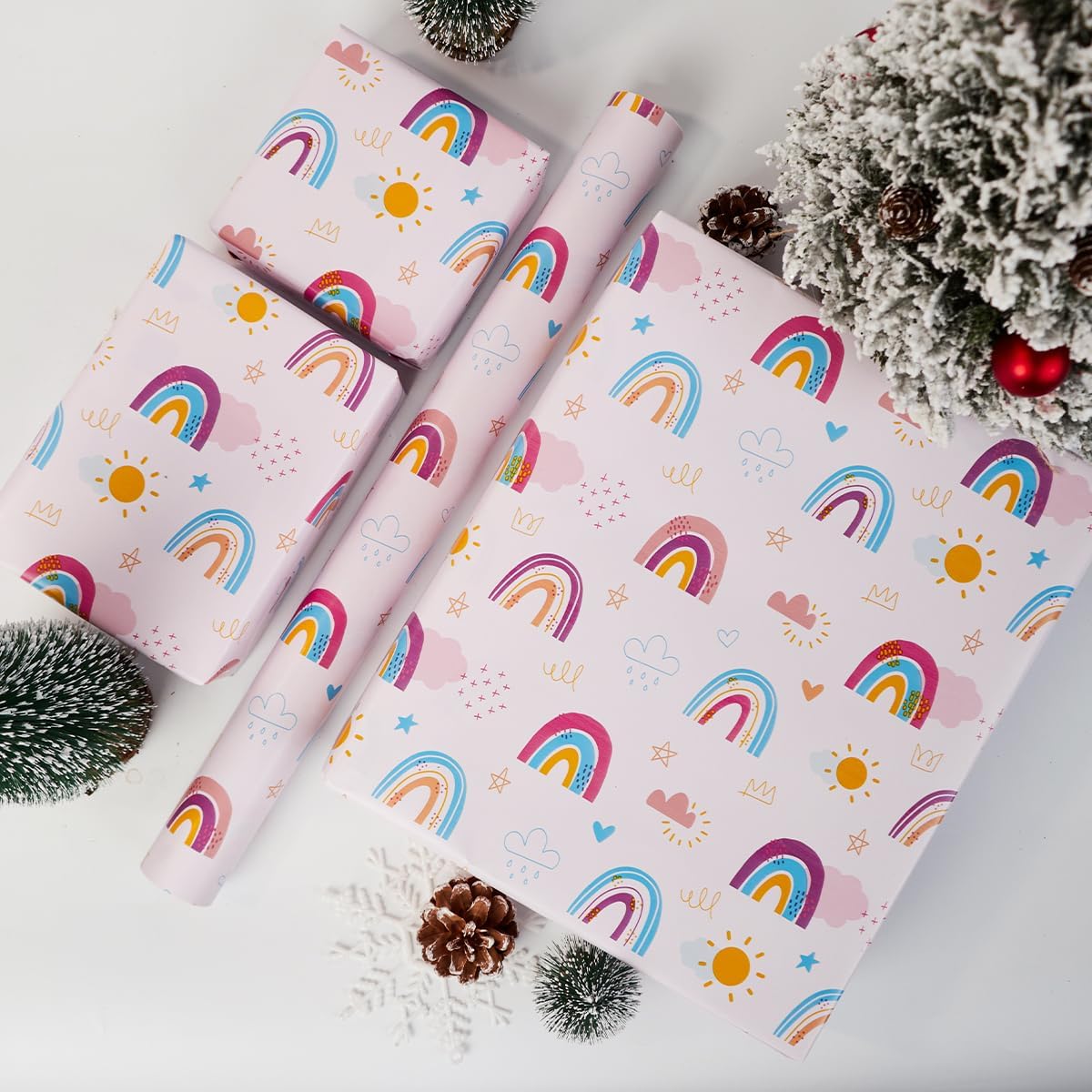 Thumbnail 3 de HJIJIAY Birthday Gift Wrapping Paper Roll (43cm x 10m) in Rainbow