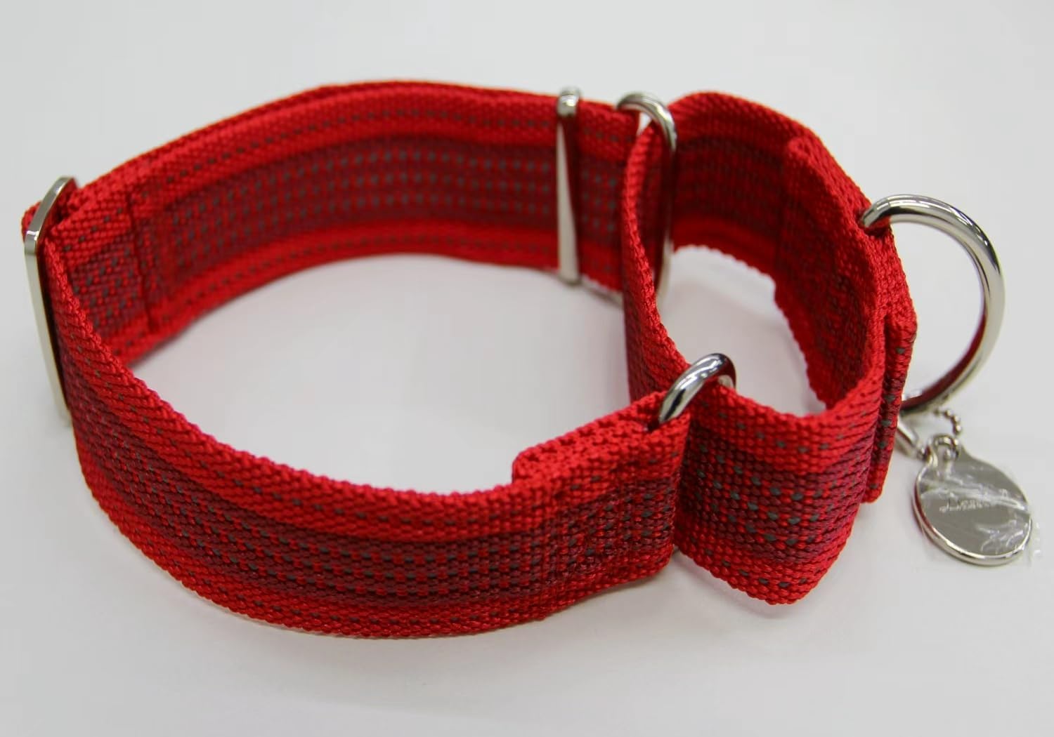 Thumbnail 2 de Dazzber 1.5" Martingale Dog Collar (Escape-Proof, Anti-Slip) – Large, Reflective Nylon in L-Classic Red