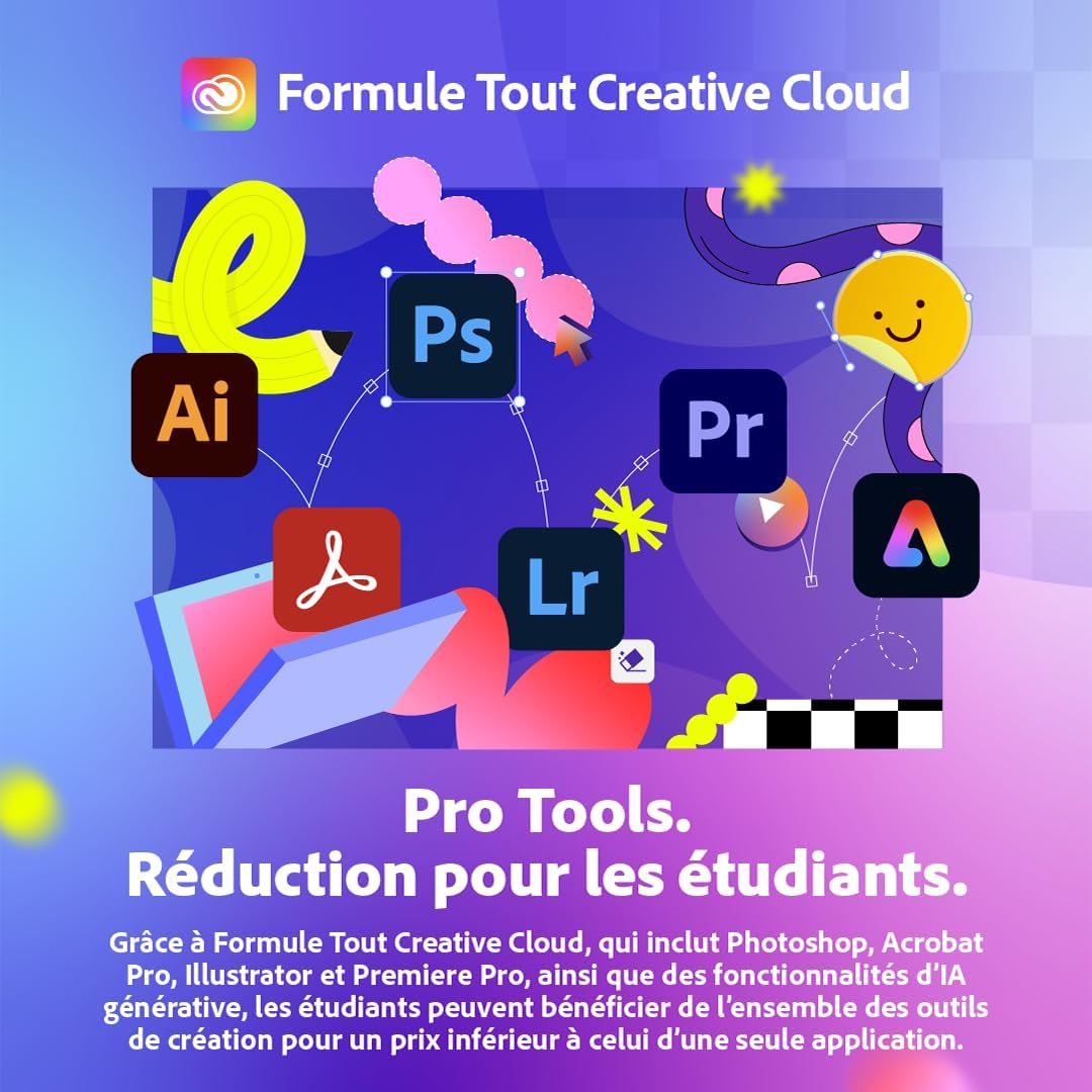 Thumbnail 1 de Adobe Creative Cloud Pro 1 an pour étudiants