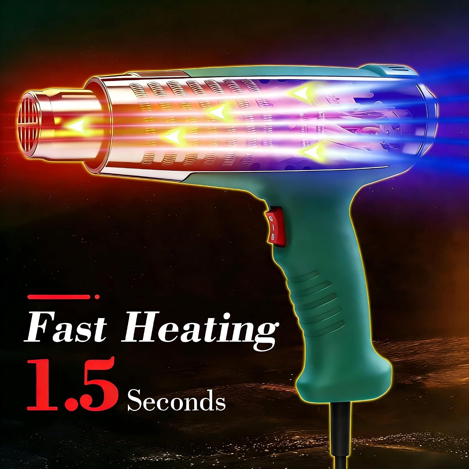 Thumbnail 1 de Heat Gun, Professional Dual-Temperature Hot Air Gun Kit (300℃/500℃) with 4 Nozzles and Overheat Protection