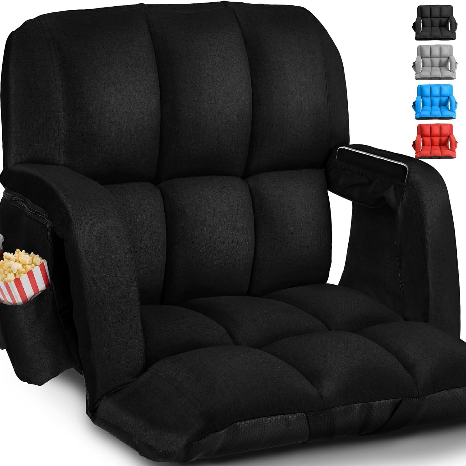 Detalle de yeyeeyyee 1P-25-Black Reclining Stadium Seat, 4.7-Inch Cushion