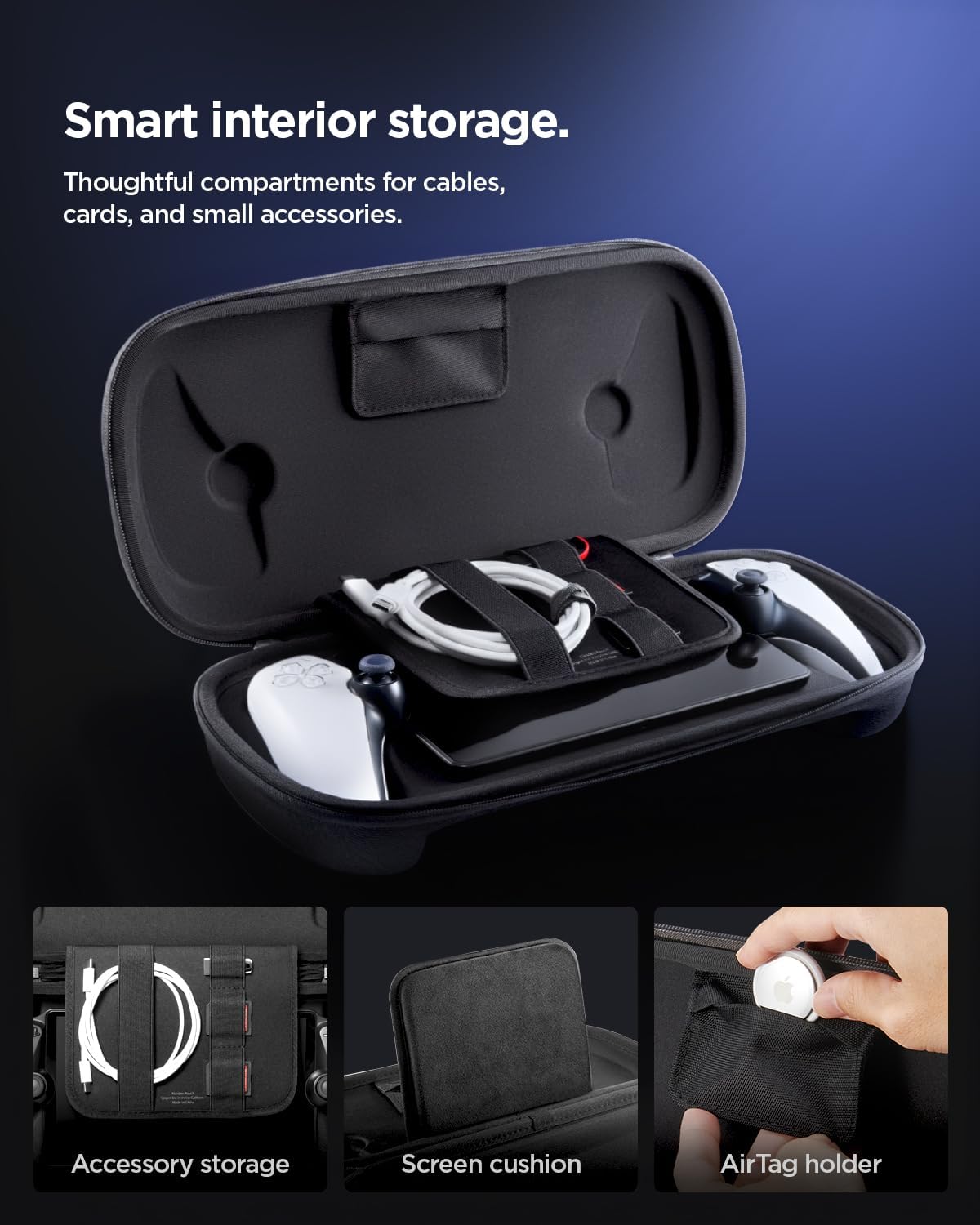 Thumbnail 6 de Spigen Klasden Pochette pour PlayStation Portal Remote Player (gris anthracite) avec 2 options de transport et dragonne