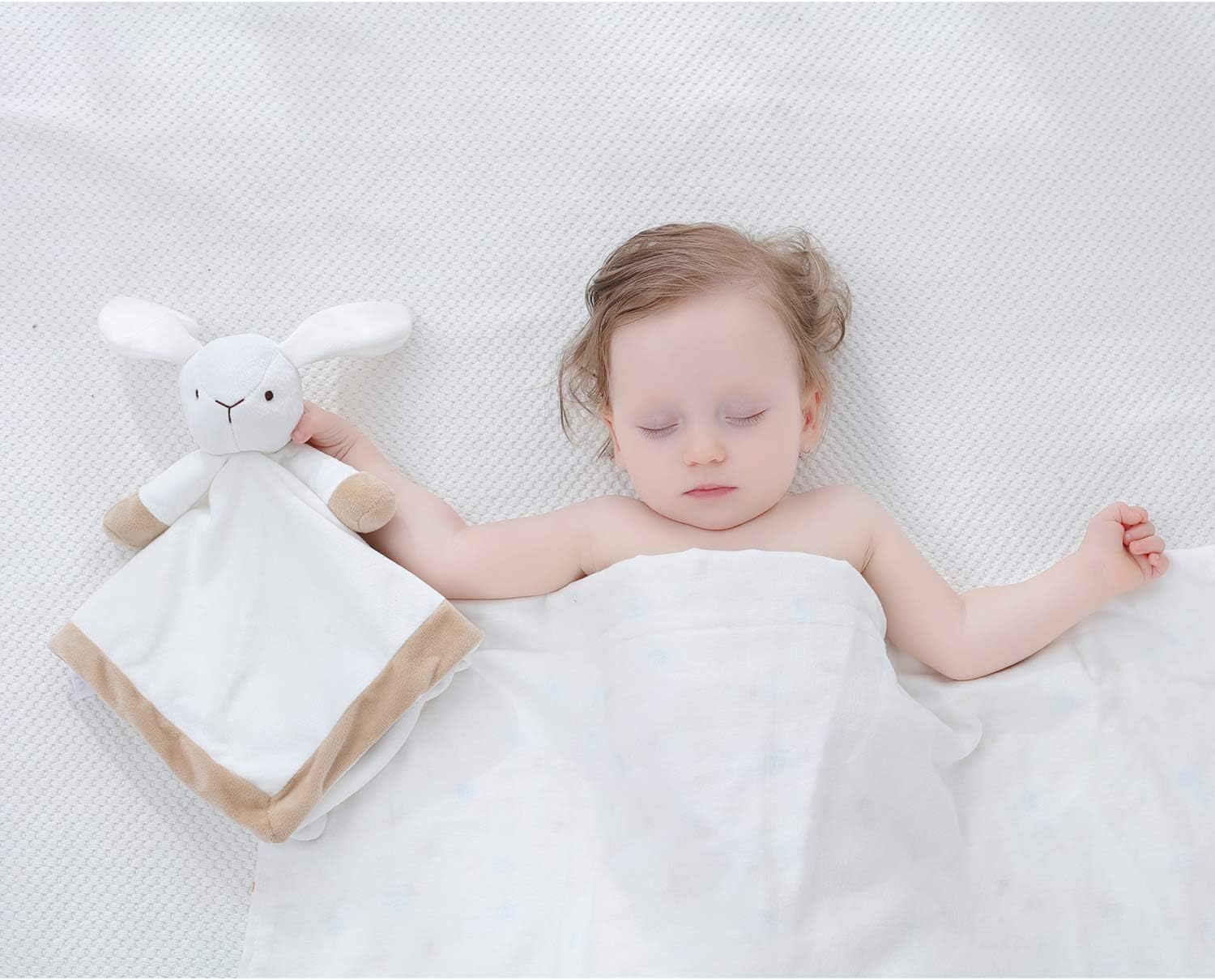 Thumbnail 3 de Apricot Lamb Baby Unisex White Bunny Security Blanket (14 Inches)