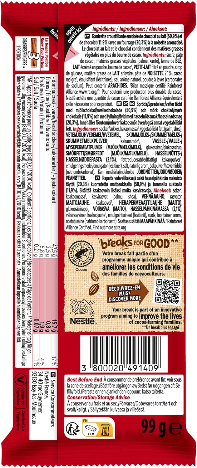 Thumbnail 5 de KitKat Tablette de Chocolat Caramel Salé – Lot de 4 (99 g) – expérience croquante et gourmande