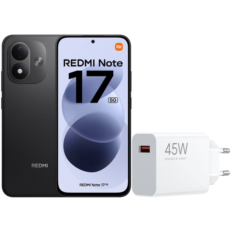Detalle de Xiaomi Redmi Note 17 5G 6GB/256GB, 6.99" Negro con Cargador 45W