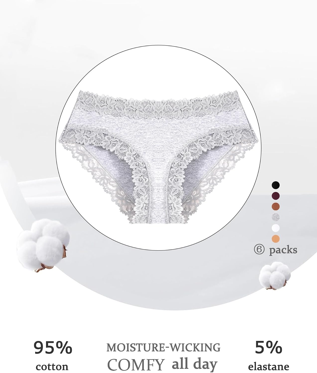 Detalle 2 de Women's Cotton Underwear 6-Pair Set