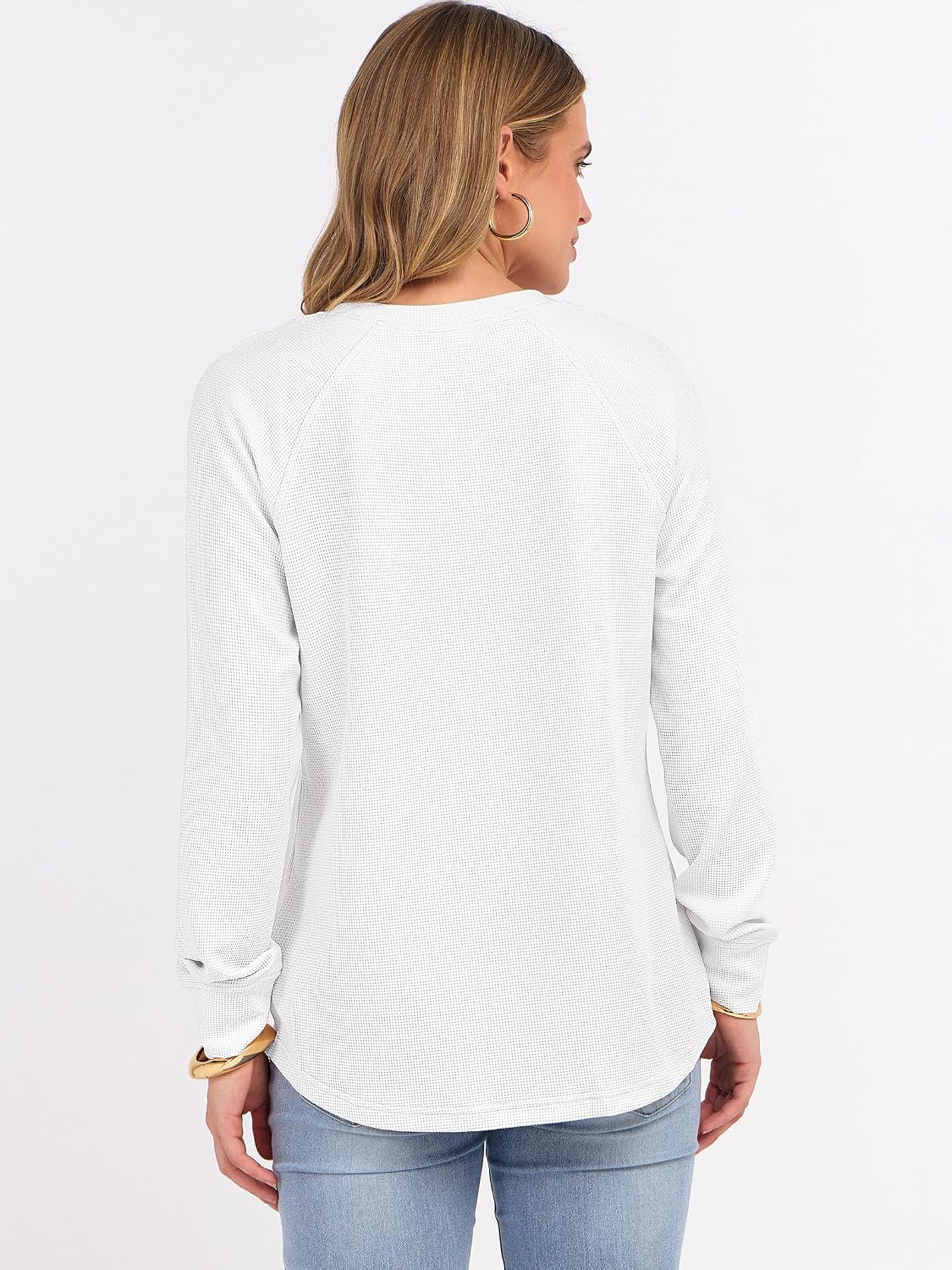 Thumbnail 4 de ANRABESS Women's Waffle Knit Henley Top