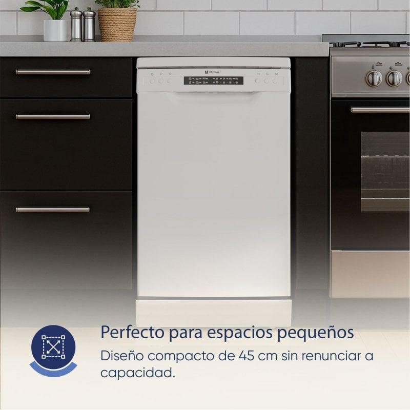 Detalle 2 de Origial LOAD&CHILL 45: Lavavajillas compacto de 45 cm para 10 cubiertos, con 6 programas y secado optimizado