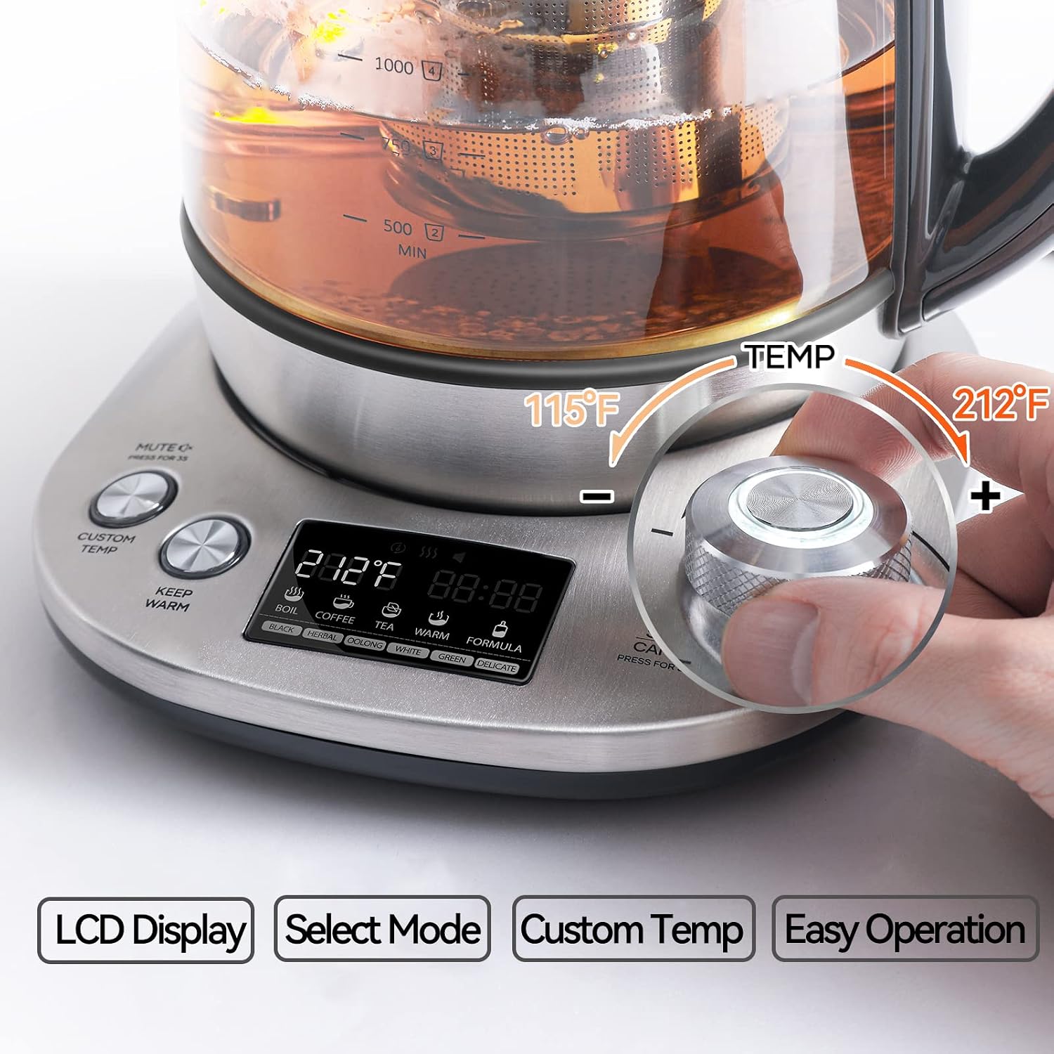 Detalle de Mecity Electric Tea Kettle, 1.7 Liter